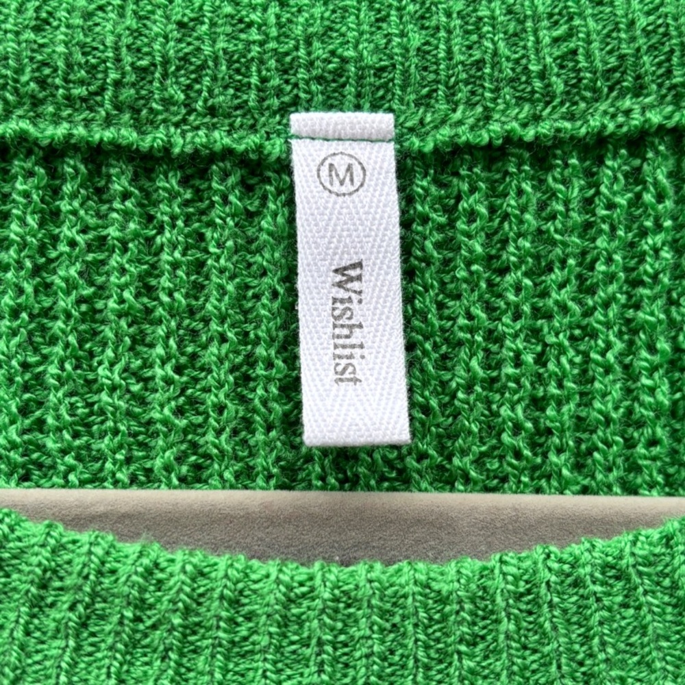Wishlist Green “Local” Knit Boutique Sweater | Size M | Cozy Statement Pullover - Picture 7 of 9